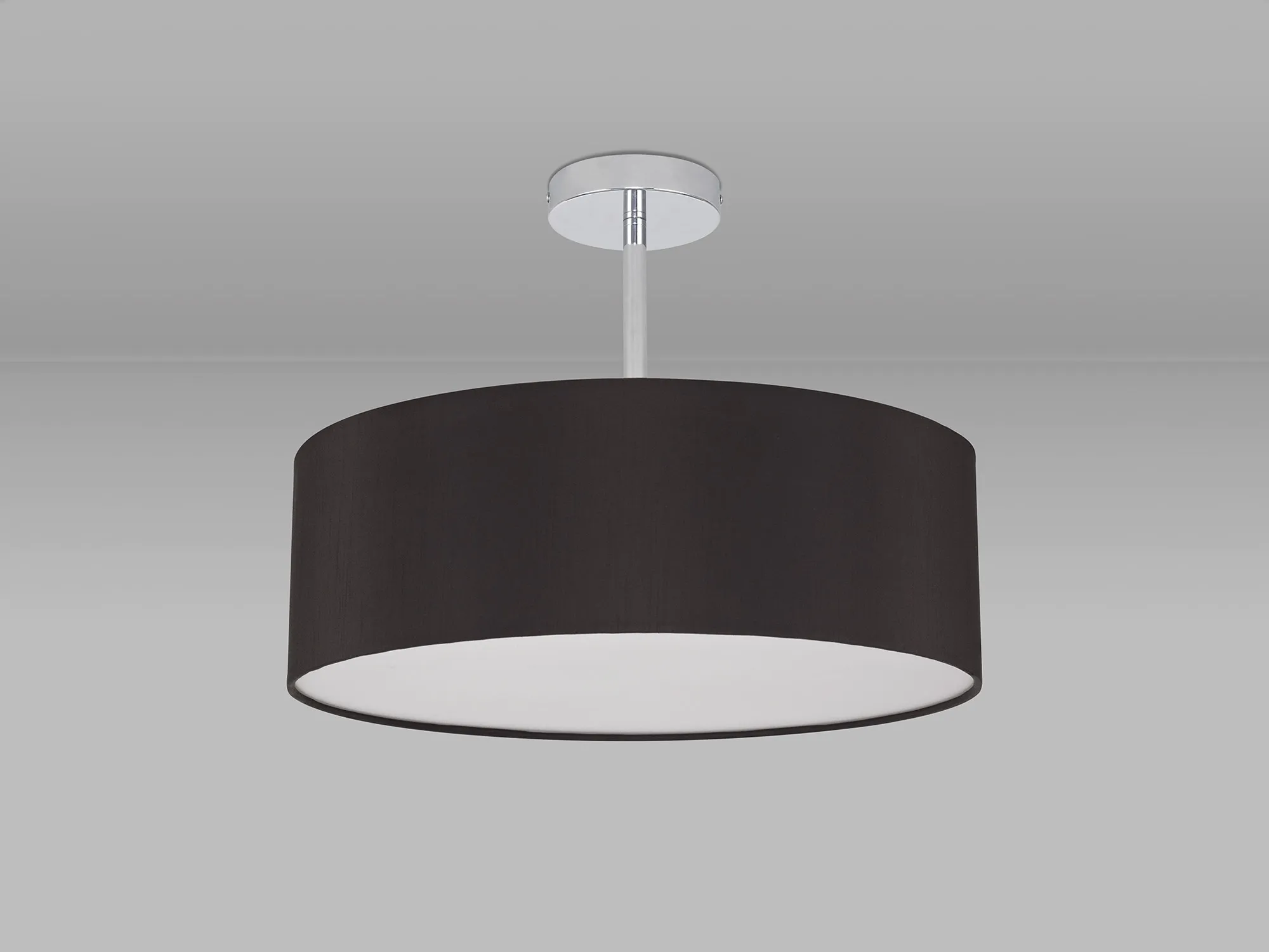 Baymont 45cm Semi Flush 3 Light Polished Chrome, Black/White DK0683  Deco Baymont CH BL